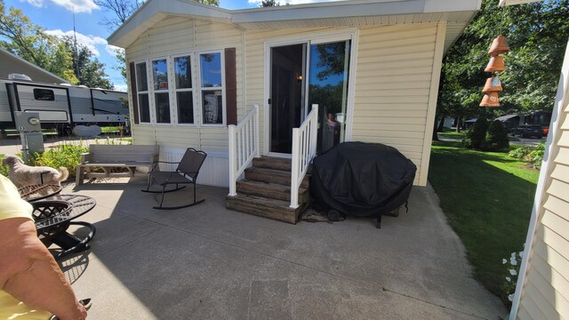 view of patio featuring area for grilling