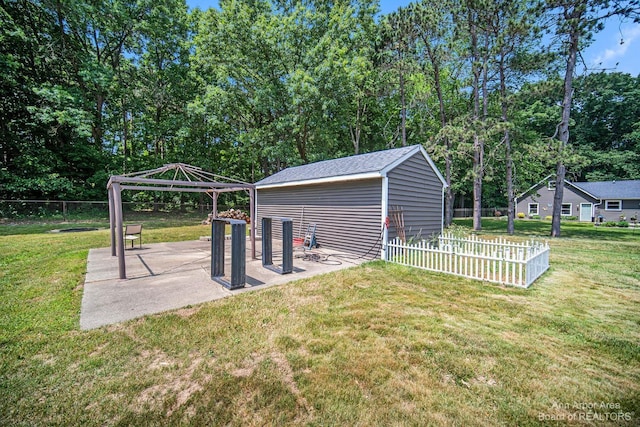 view of yard with a patio area and a gazebo