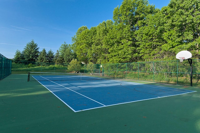 view of sport court featuring basketball court