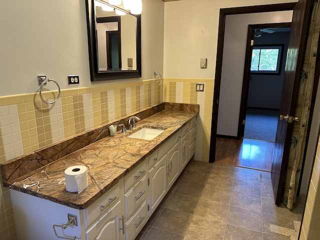 bathroom featuring vanity and tile patterned floors