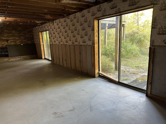 basement with a wealth of natural light