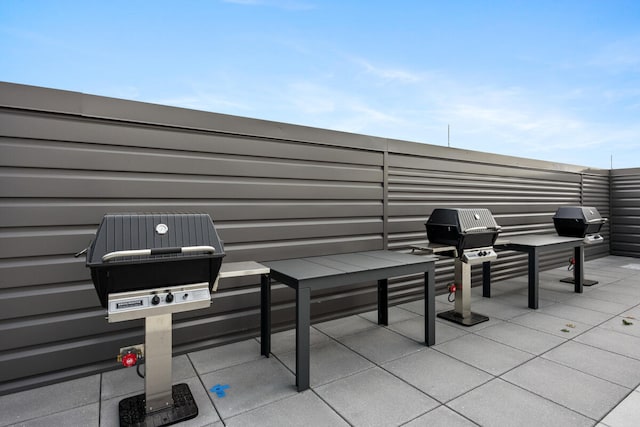 view of patio / terrace featuring a grill