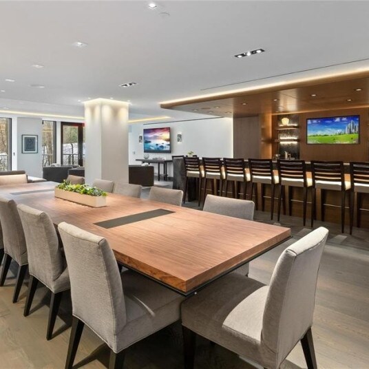 dining space with recessed lighting and light wood-type flooring