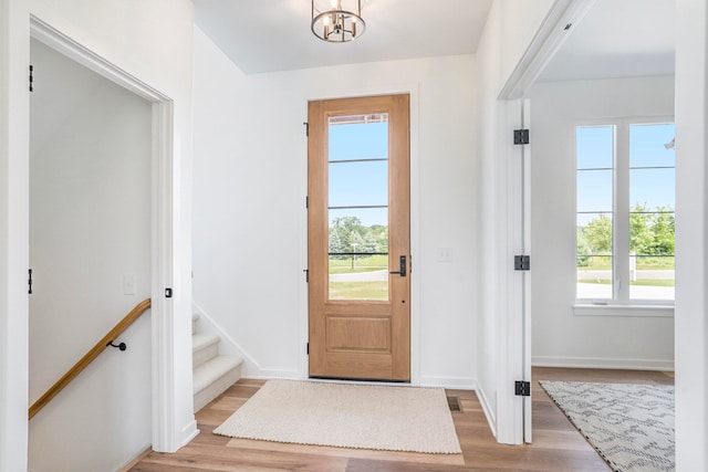 entryway featuring light hardwood / wood-style floors