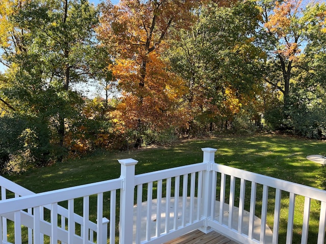 deck with a lawn