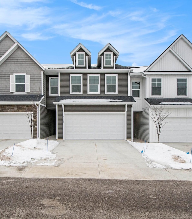 view of front of house with a garage