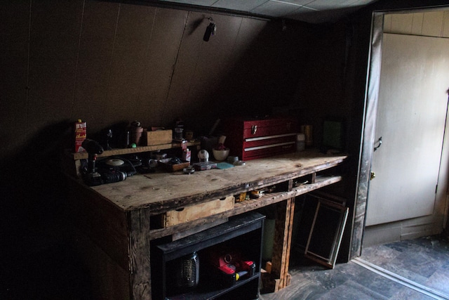 bar with light stone countertops