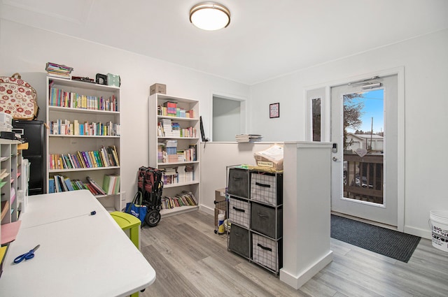 office featuring light hardwood / wood-style floors