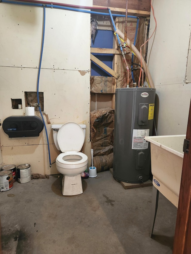 interior space featuring electric water heater