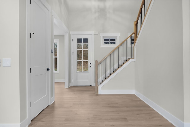 entryway with light wood-type flooring