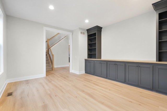 empty room with light wood-type flooring