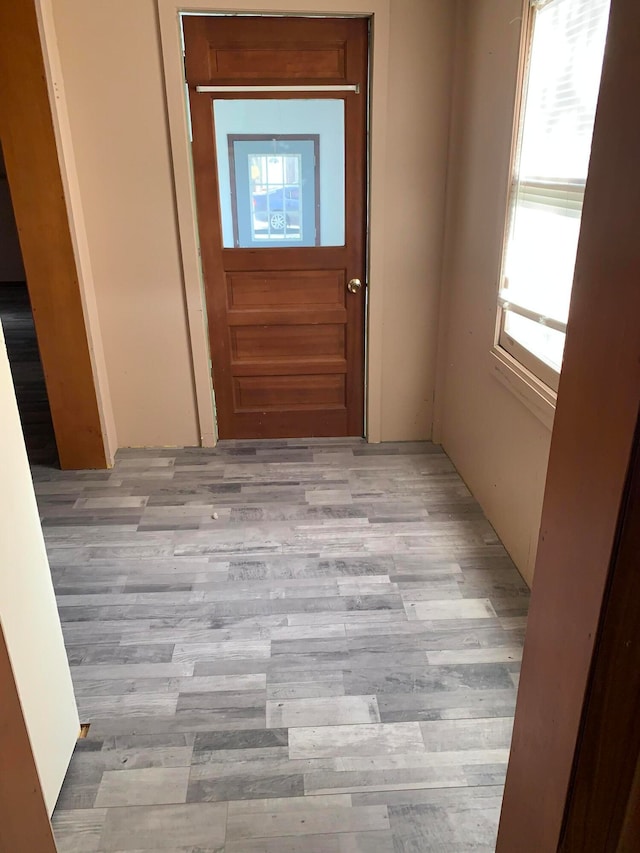 entryway with light wood-type flooring