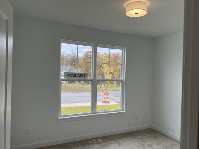 carpeted spare room featuring a healthy amount of sunlight