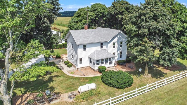 bird's eye view featuring a rural view