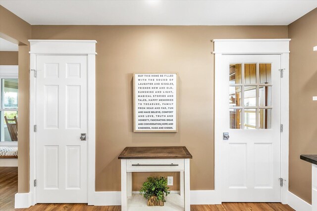 foyer featuring light wood-type flooring