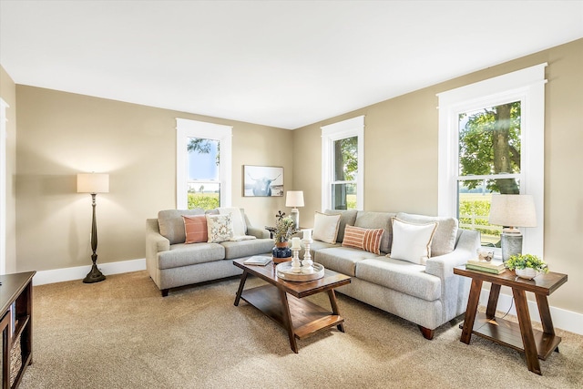 living room with carpet