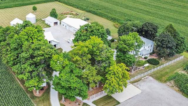 drone / aerial view featuring a rural view