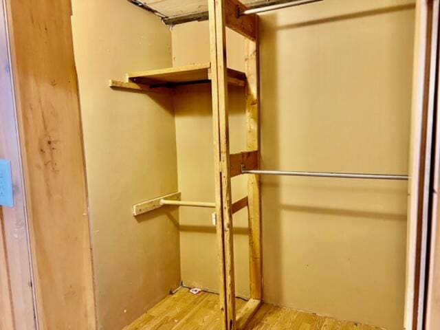 walk in closet featuring light hardwood / wood-style floors