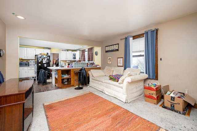 living room with hardwood / wood-style flooring