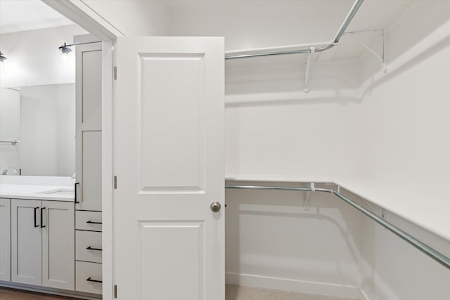 spacious closet featuring sink