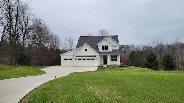 view of front of home with a front lawn