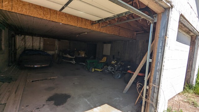 view of garage