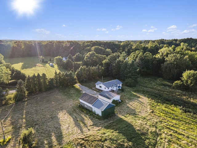 aerial view featuring a rural view