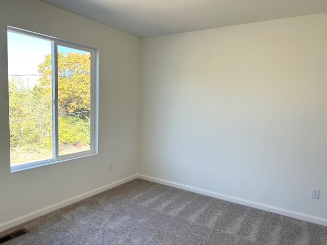 carpeted spare room featuring plenty of natural light