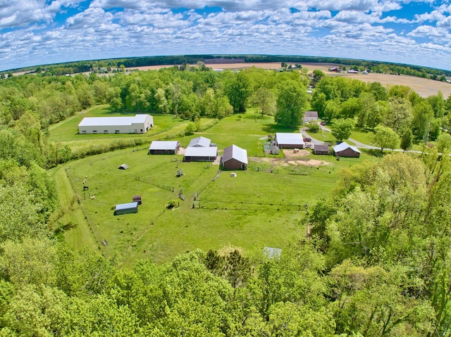 bird's eye view featuring a rural view