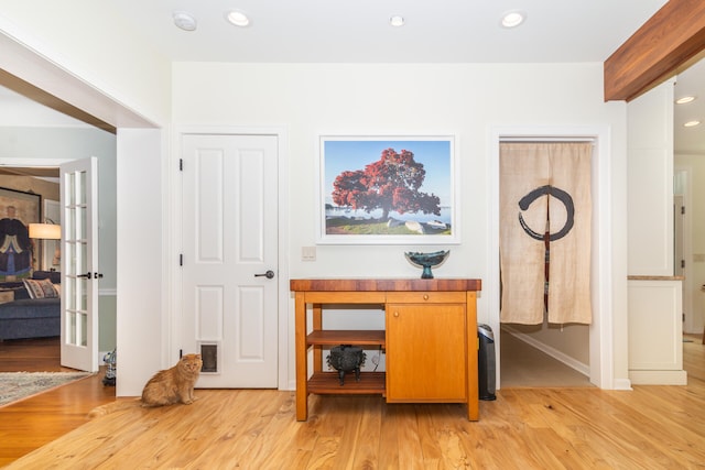 interior space with light hardwood / wood-style flooring