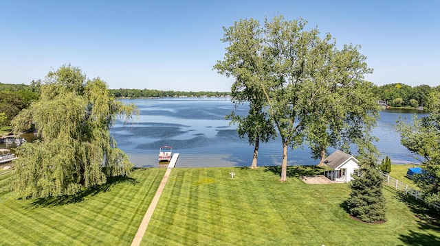 water view featuring a boat dock