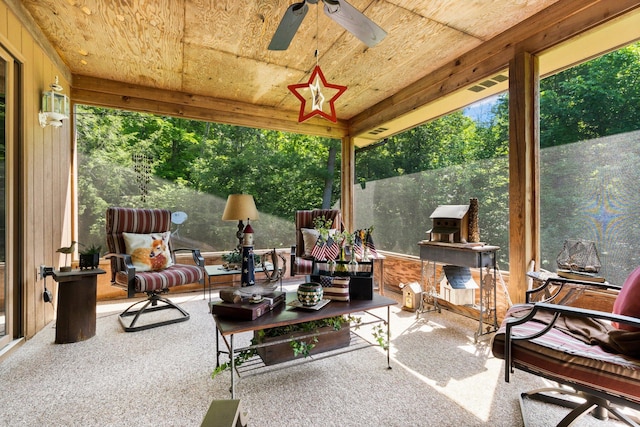 view of patio / terrace featuring ceiling fan