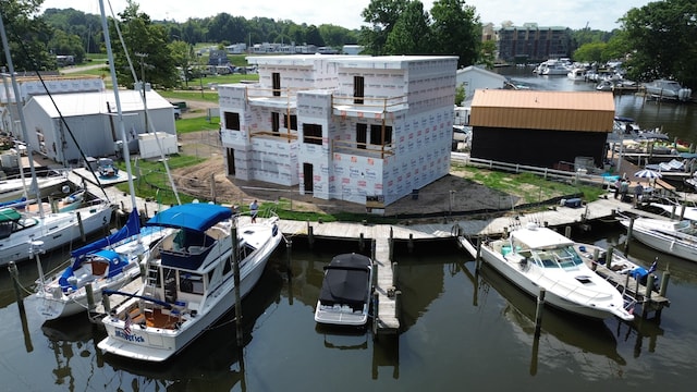 exterior space featuring a water view