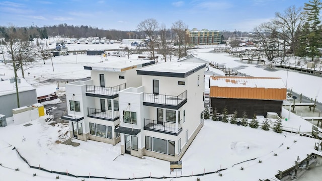 view of snowy aerial view