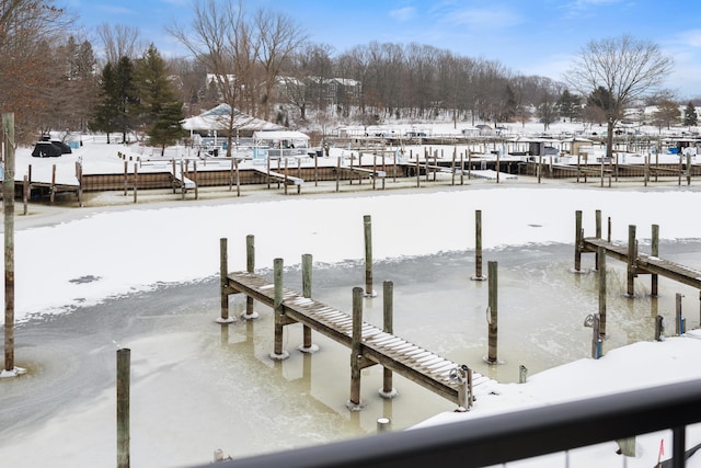 view of dock area