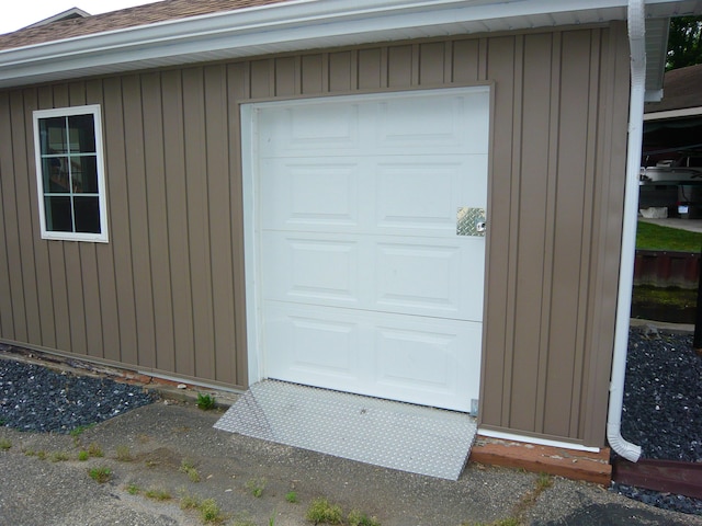 view of garage