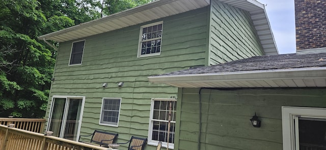 view of home's exterior with a deck