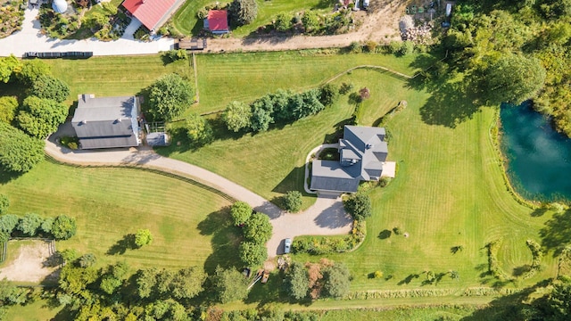 bird's eye view with a rural view