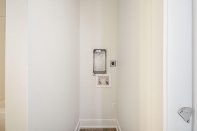 clothes washing area featuring hookup for a washing machine and electric dryer hookup