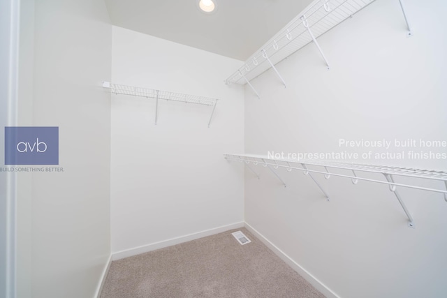 walk in closet featuring carpet