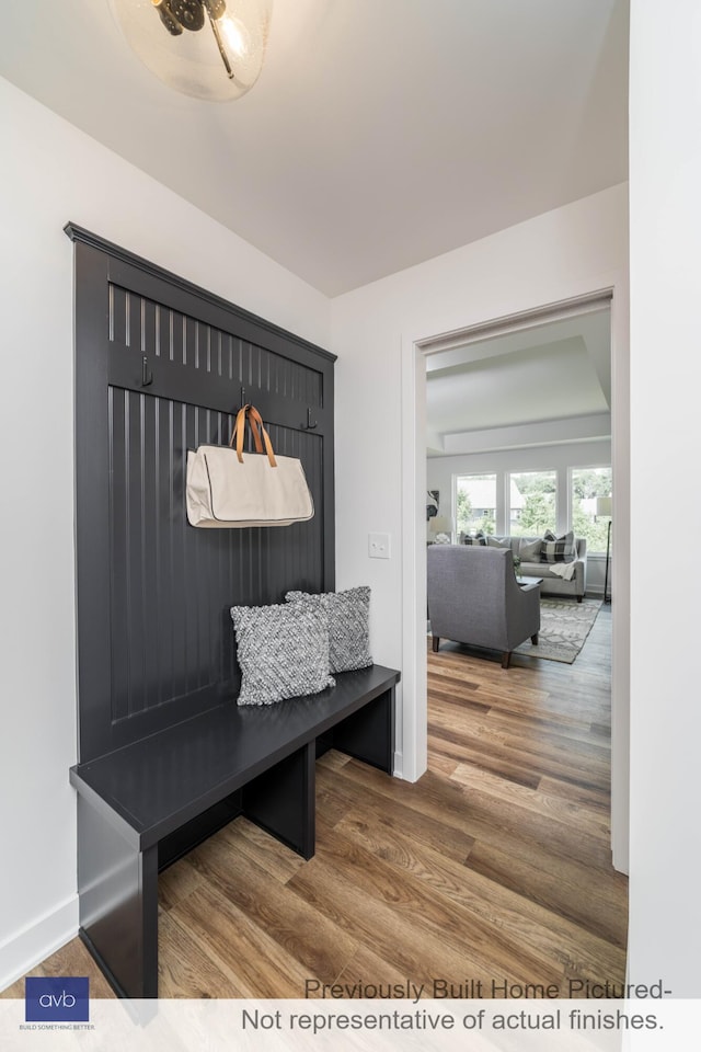 mudroom featuring hardwood / wood-style flooring