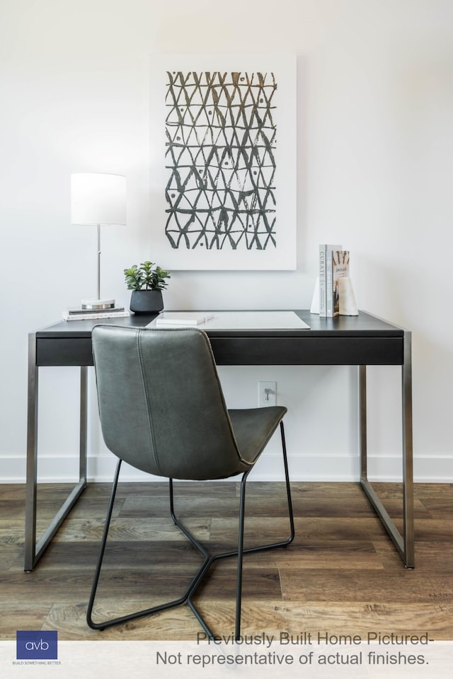 office area featuring hardwood / wood-style floors