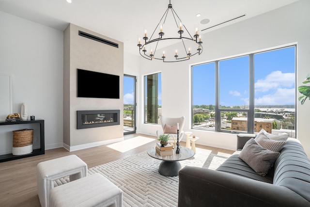 living room featuring hardwood / wood-style flooring