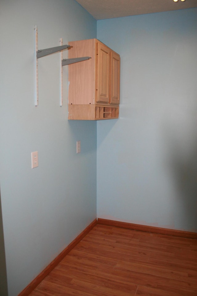 laundry area featuring wood-type flooring