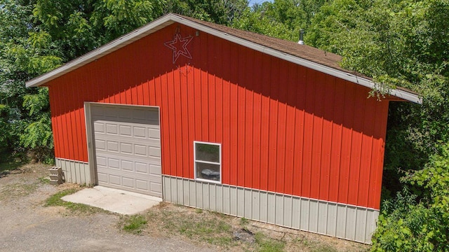 view of garage