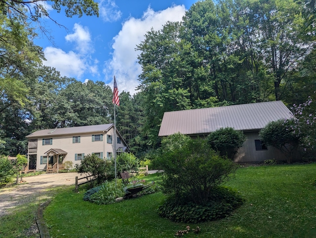 exterior space with a lawn