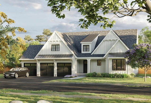 view of front of home with a garage