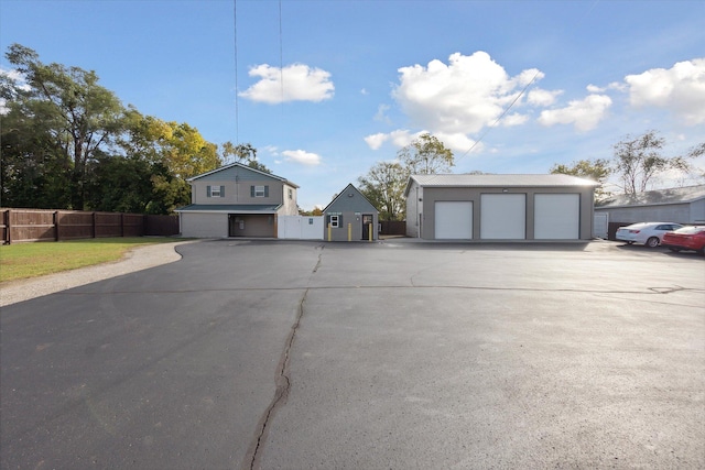 exterior space with a garage