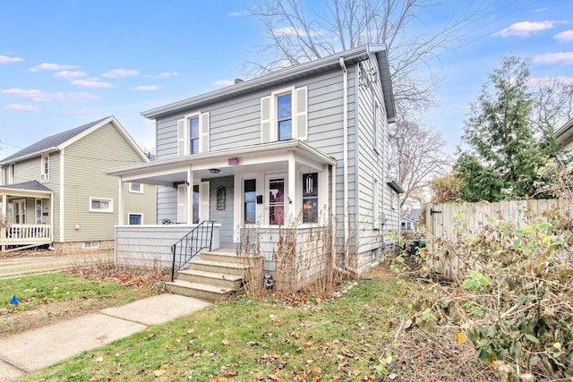 view of front of home featuring covered porch