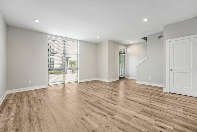 empty room featuring light wood-type flooring